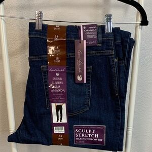 Gloria Vanderbilt Women's Amanda Straight Leg Jeans - Dark Blue